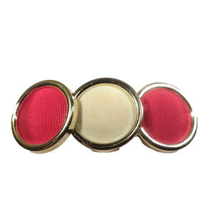 Barrette Tension Clip Red White Circles Retro 1960's Look